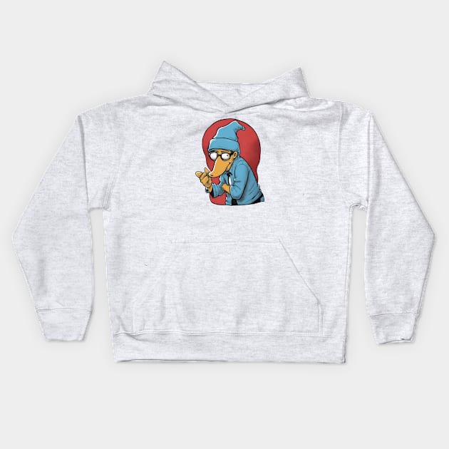 Duck nose man Kids Hoodie by Human light 